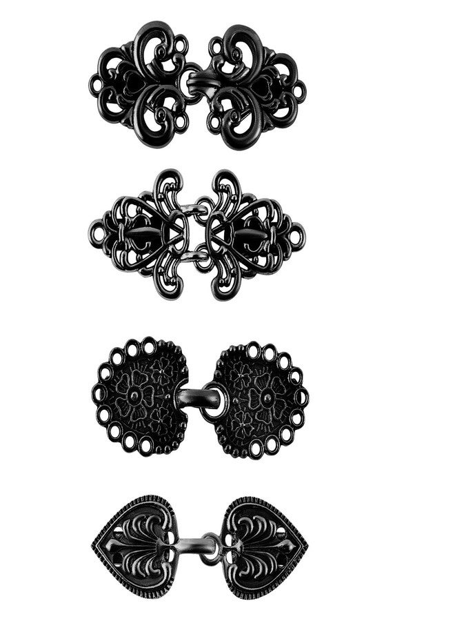 Bmpzery 4 Pcs Sweater Clips to Hold Sweater Together,Black Metal Shawl Clip for Women,Vintage Clothing Cinch Clip and Dress Clip,Retro Clinch Clips for Women Holding Dress,Shirt and Cardigan - Image 1
